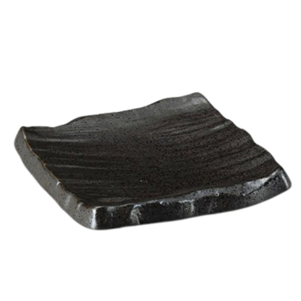 Bizen Kuro Square Plate 6" (Discontinued)