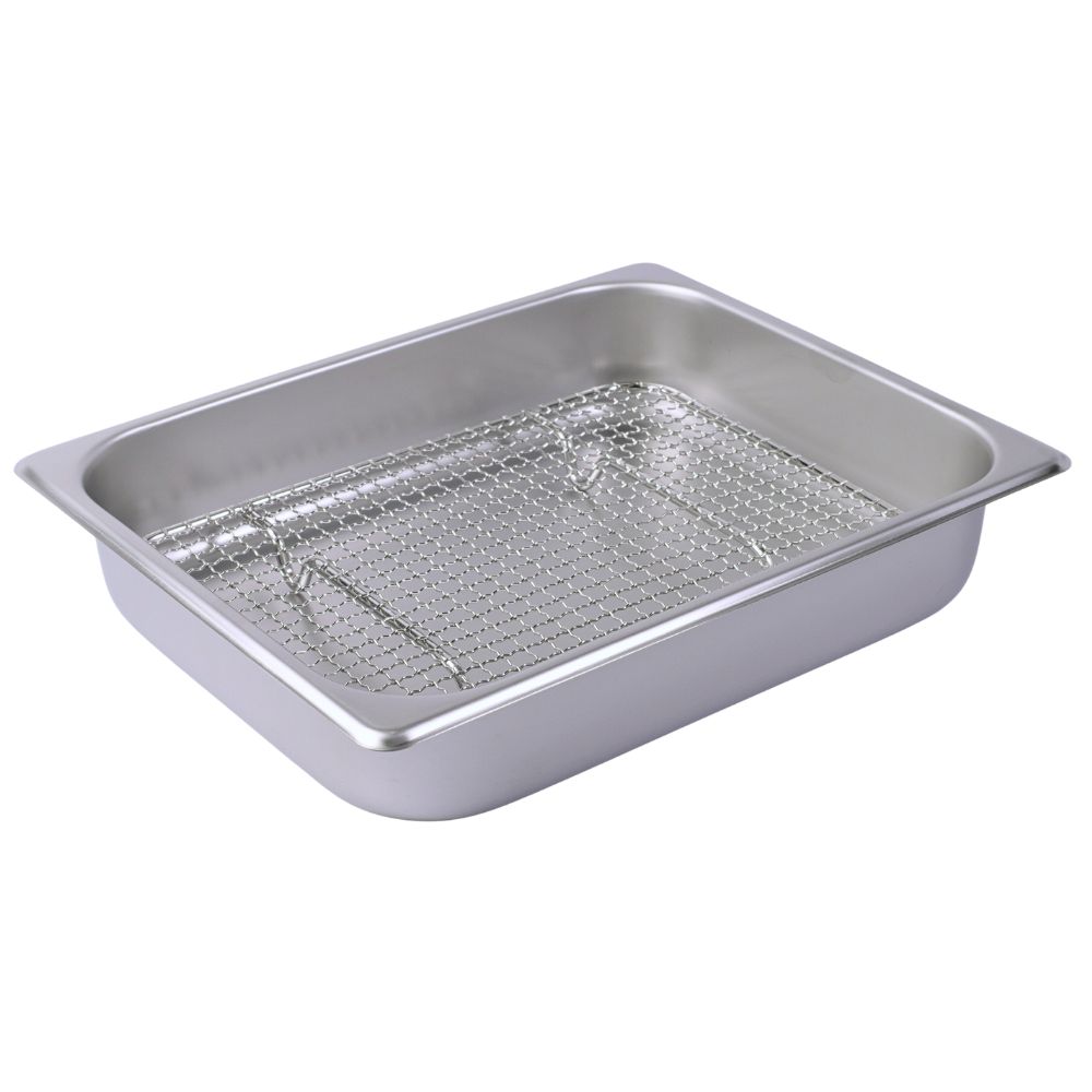 Stainless Steel Tray with Net 32.5x26.5x6.5 cm