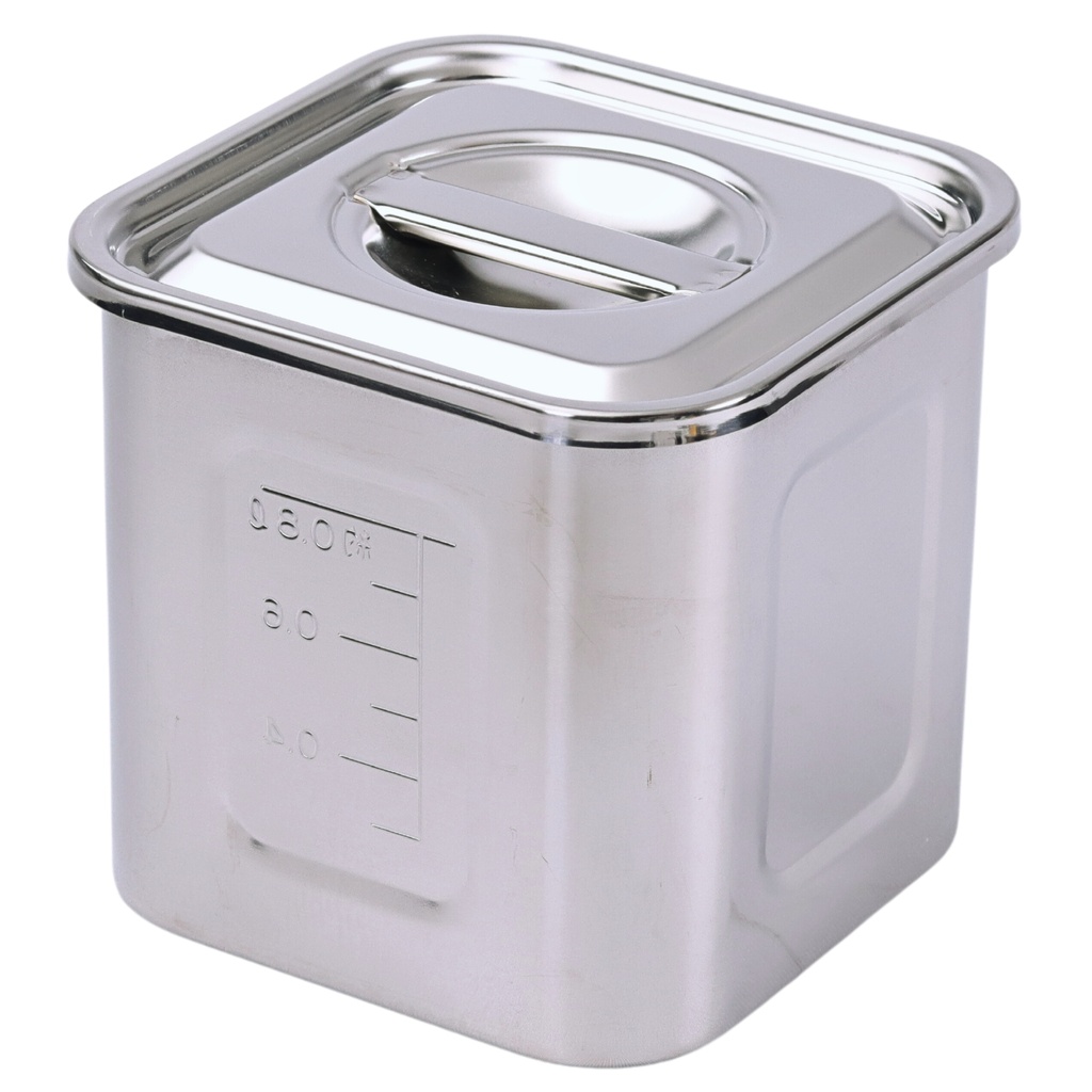 Stainless Steel Square Pot with Scale 10.5 cm 1100 ml