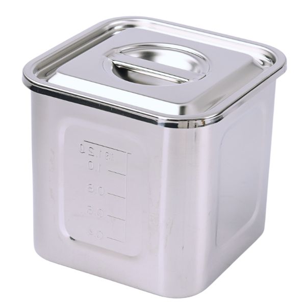 Stainless Steel Square Pot with Scale 12 cm 1200 ml