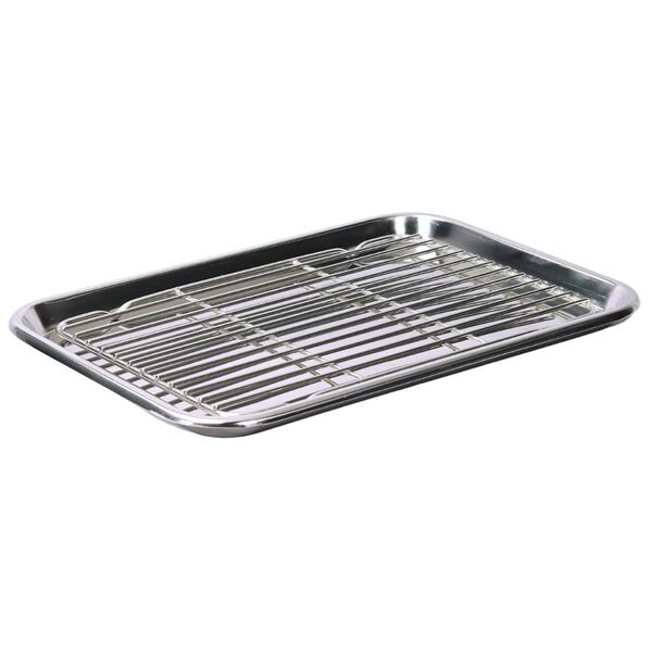 Stainless Steel tray with Net 13" (Shallow)