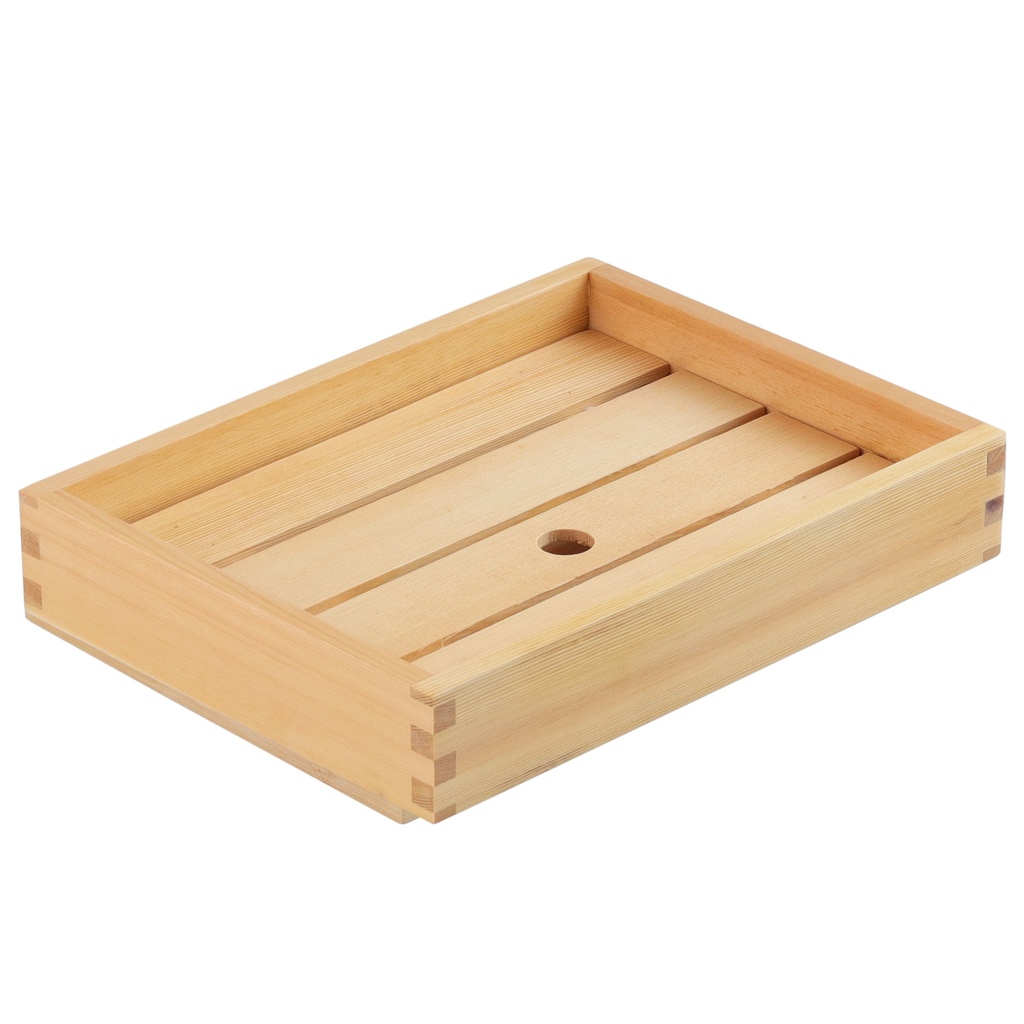 ถาดไม้พร้อมตะแกรง 28x21x5 ซม.