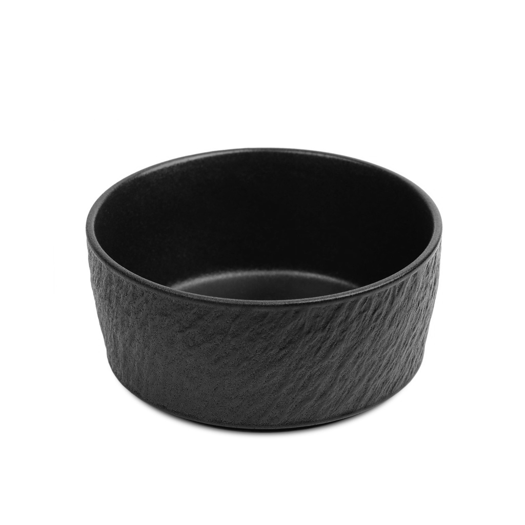 จานขอบตั้งลายหินสีดำ 6 นิ้ว