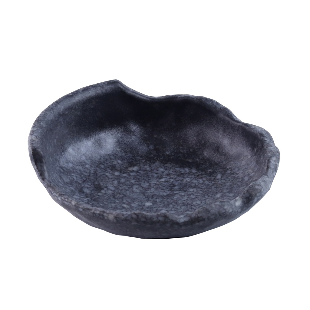 จานกาบหอยลายหินอ่อนดำ 7.5 นิ้ว