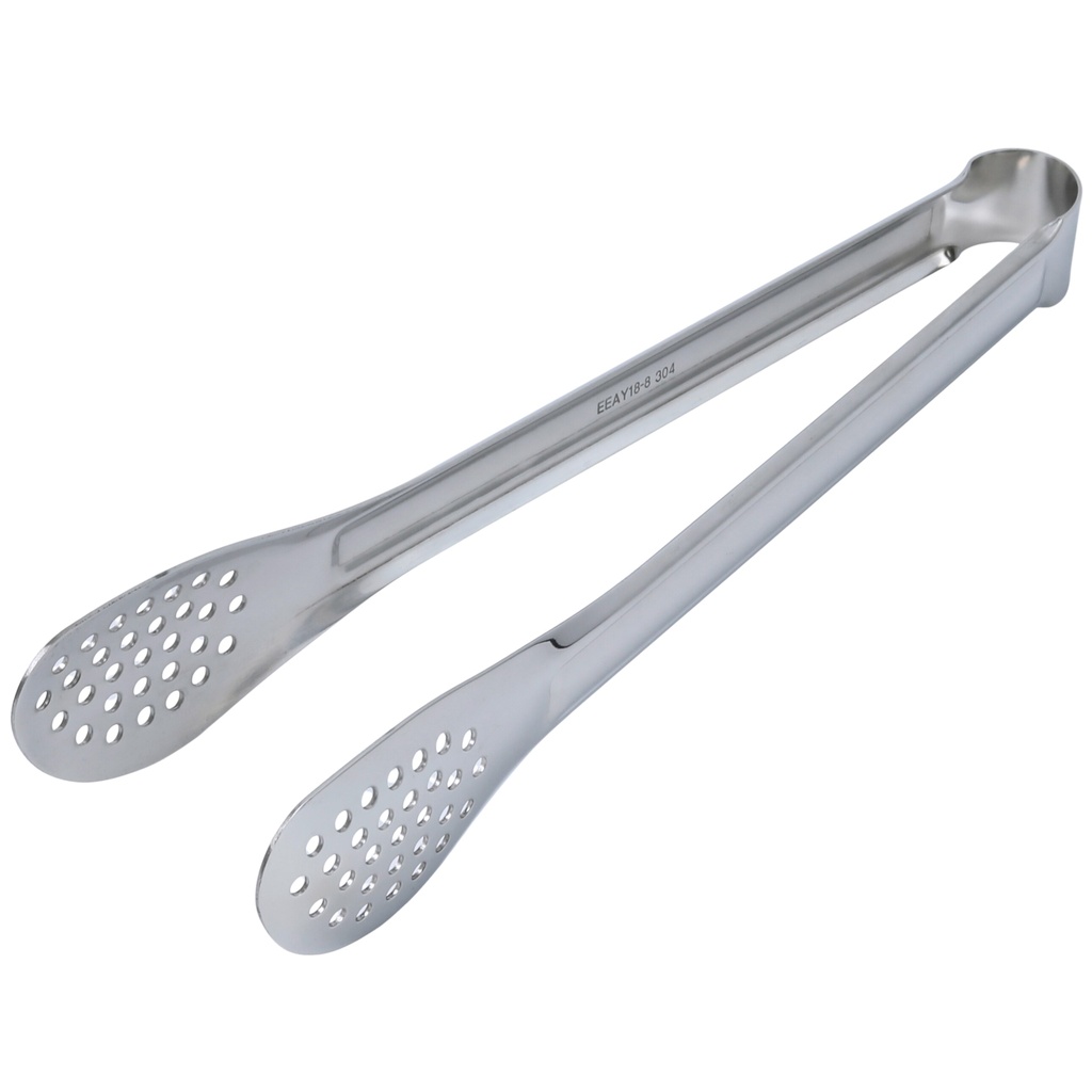 Stainless Steel Perforated Tongs 12" (18-8)