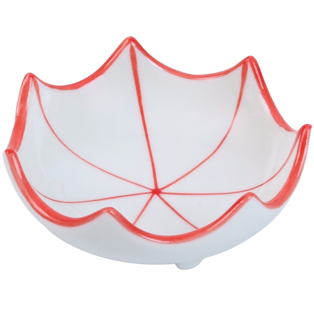 ถ้วยลายพู่กันดอกไม้สีแดง 2.85 นิ้ว