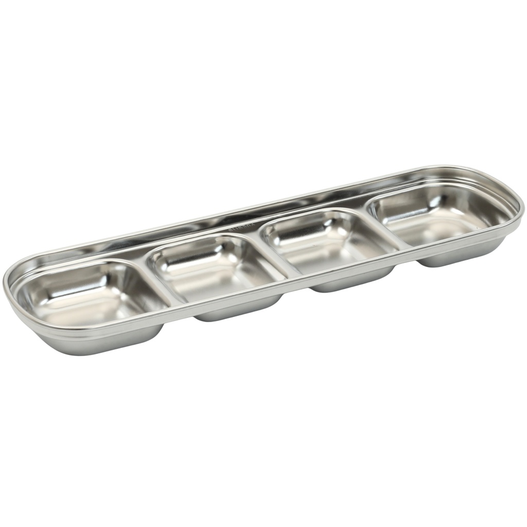 Stainless Steel Square Sauce Dish (4 Compartments)