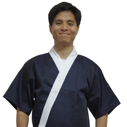 [CLH0015] Japanese Chef Coat Size M (Navy/White)