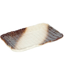 [CRJ0007] かすみ志野長角皿 8.25"