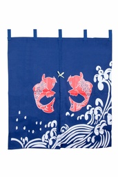 [RDC0013] Fish Blue Curtain (Noren) 850 x 750 mm