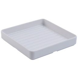 [MLM0187] ถาดชาบูมีร่องสีขาว 8 นิ้ว