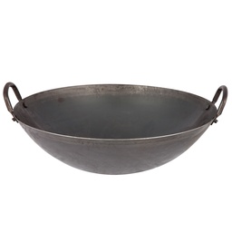 [KIR0004] Carbon Steel Wok With Double Handle 50 cm