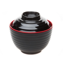 [MLM0021] Miso Soup Cup with Lid (Red-Black)