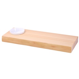 [SET0073] Hinoki plate with saucer  36x12x3.2 cm