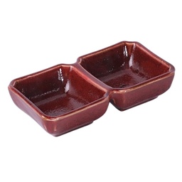 [CRM0791] 2 Compartment Sauce Dish (Black Rose)