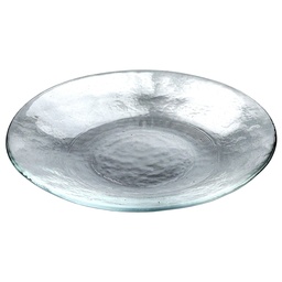 [GLS0126] Hammered Round Glass Plate 20 cm