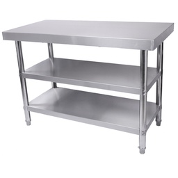 [KAI0165] โต๊ะสเตนเลส (ชั้นวางของ 2 ชั้น) 75x110x85 ซม.