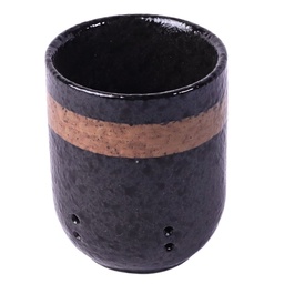 [CRM0856] 二重湯呑み 180 ml (黒丸)