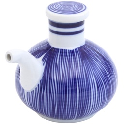 [CRM0866] ขวดโชยุลายขีดสีน้ำเงิน 170 มล.