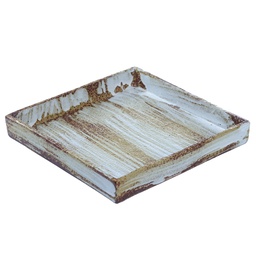 [CRM0885] จานจตุรัสลายไม้ 20.5 ซม.