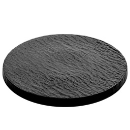 [CRM0921] จานกลมพื้นเรียบลายหินสีดำ 8.5 นิ้ว