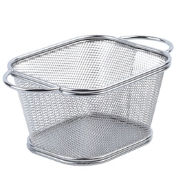 [STL0037] ตะกร้าสเตนเลส 2 หู 13x11x8 ซม.