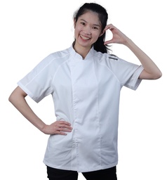 [CLH0108] ชุดเชฟแขนสั้นสีขาวซ่อนรังดุม 3XL