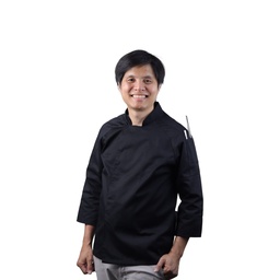 [CLH0119] ชุดเชฟแขนยาวสีดำซ่อนรังดุม 2XL