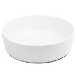 [CRM1072] จานขอบตั้งลายหินสีขาว 10 นิ้ว