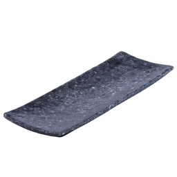 [MLM0242] จานมากิซูชิลายหินอ่อนดำ 11 นิ้ว