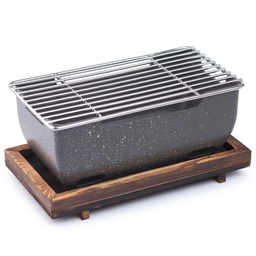 [ALU0069] เตาฮิดะสีดำล้วน 25x15 ซม.