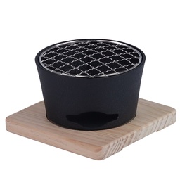 [ALU0073] เตาปิ้งย่างกลมมินิสีดำ 12 ซม.