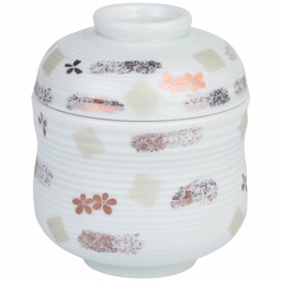 [CRM1104] ชุดถ้วยไข่ตุ๋นลายทอง-เงิน 180 มล.