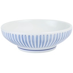 [CRM1143] ชามกลมเตี้ยลายฝนสีน้ำเงิน 5.5 นิ้ว