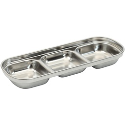 [STL0068] Stainless Steel Square Sauce Dish (3 Compartments)